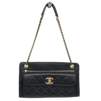 Chanel Black Calfskin Shoulder Bag
