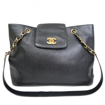 Chanel Black Caviar Supermodel Shoulder Bag