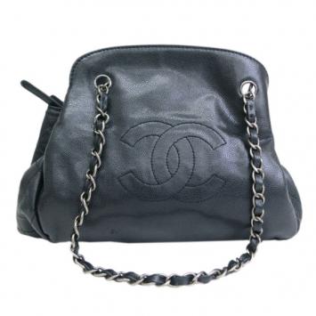 Chanel Black Lambskin Accordion Shoulder Bag