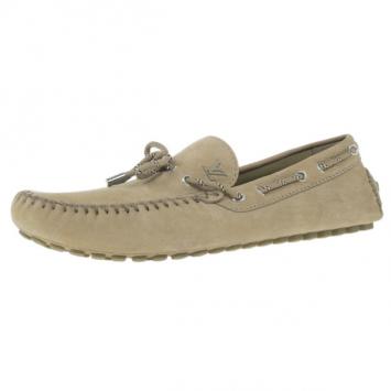 Pre Owned Louis Vuitton Beige Leather Arizona Loafers Size 45