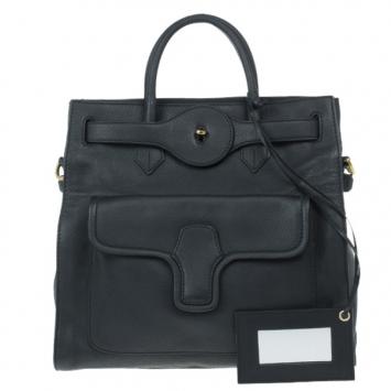 Balenciaga Black Leather Lune Tote