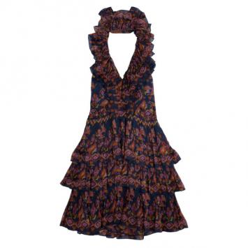 Dior Silk Tiered Evening Dress S