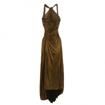 Roberto Cavalli Bronze Metallic Evening Dress M
