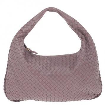 Bottega Veneta Purple Leather Intrecciato Hobo