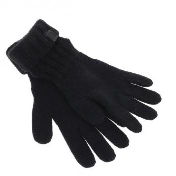 Pre Owned Giorgio Armani Black Knit Gloves Size S