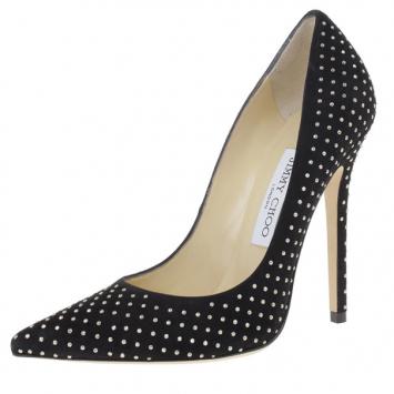 Jimmy Choo Black Suede Anouk Studded Pumps Size 37