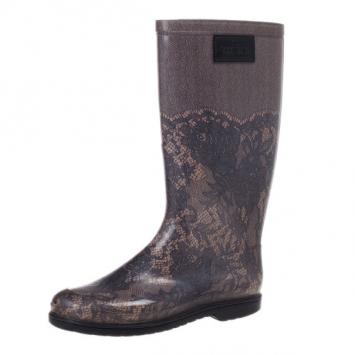 Valentino Lace Print Rubber Rain Boots Size 39