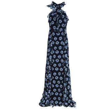 Prabal Gurung Maxi Chiffon Silk Printed Ruffle Dress L
