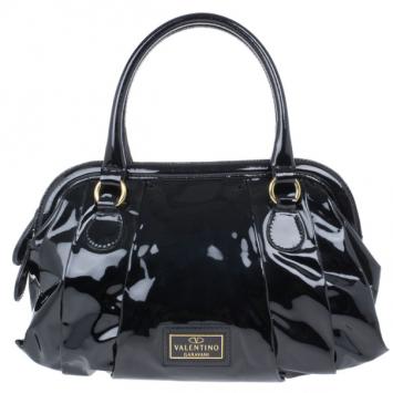 Valentino Black Patent Leather Satchel