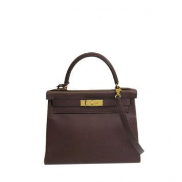Hermes Brown Courchevel Kelly 28
