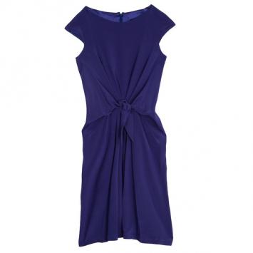 Tadashi Shoji Gathered Silk Dress L