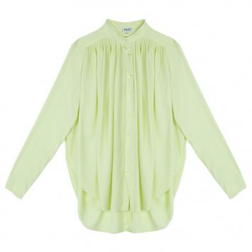 Kenzo Pleated Silk Yellow Top M