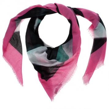 Balenciaga Pink Sphinx Weird Trip Print Wool Silk Scarf