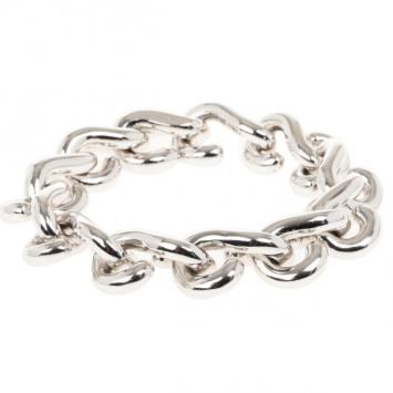 Balenciaga Silver Palladium Large S Chain Bracelet 24CM