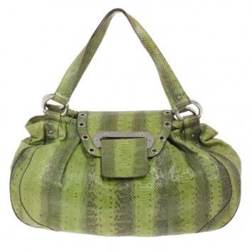 Dolce and Gabbana Green Snakeskin East West Bag