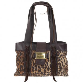 Dolce and Gabbana Animal Print Canvas Small Tote