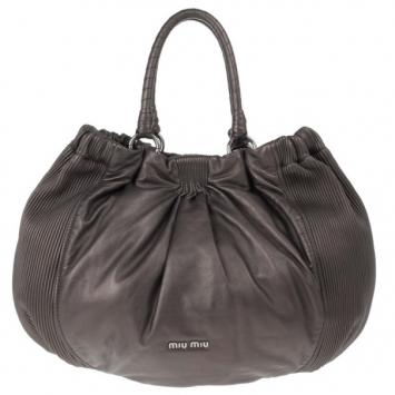 Miu Miu Bronze Leather Tote