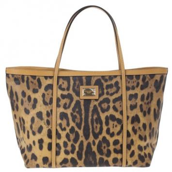 Dolce and Gabbana Leopard Print Miss Escape Tote