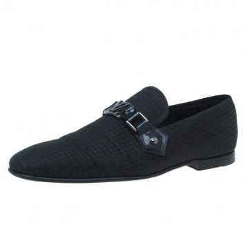 Pre Owned Louis Vuitton Black Petit Damier Spotlight Loafers Size 42