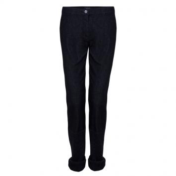 Pre Owned Chanel Black Denim and Wool Jeans M