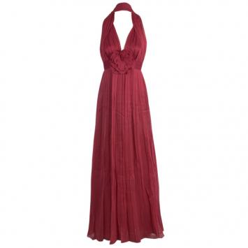 Moschino Red Pleated Gown M