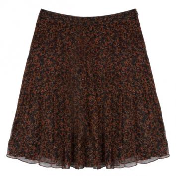 Burberry Floral Print Layered Silk Skirt M