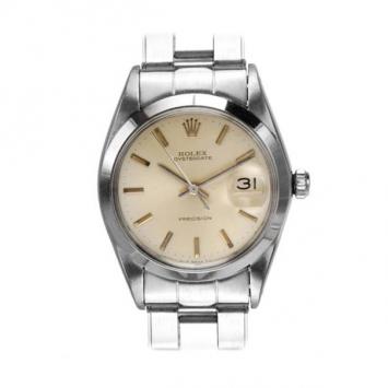 Pre Owned Rolex Date Mens Wristwatch SS Cream