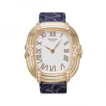 Hermes Swiss Movement Diamond 18K Gold Ladies Watch