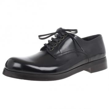 Pre Owned Dolce and Gabbana Black Leather San Pietro Derby Size 44