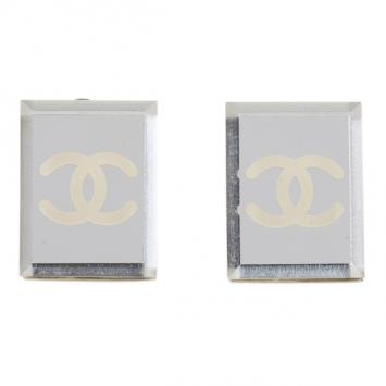 Chanel CC Rectangular Mirror Stud Earrings
