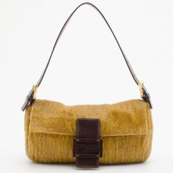 Fendi Golden Beaded Baguette Bag 