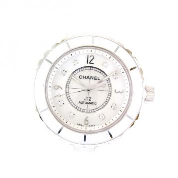 Pre Owned Chanel J12 8P Diamond Shell Ceramic Mens Wristwatch 