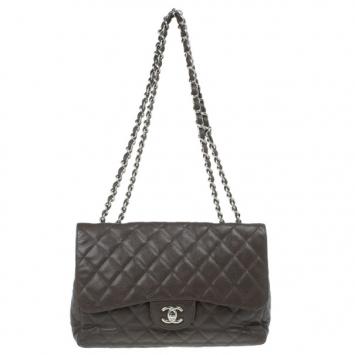 Chanel Brown Leather Jumbo Flap Bag