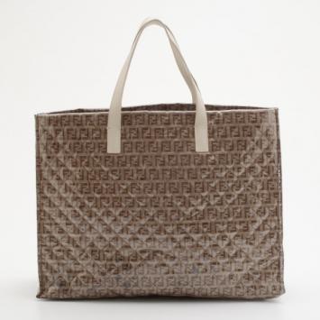 Fendi Brown PVC Quilt Zucca Tote