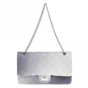 Chanel Grey Degrade Leather Quilted 2.55 Reissue 227 Double Flap