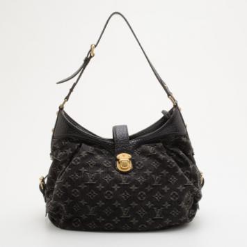 Louis Vuitton Denim Noir Monogram Mahina XS Hobo