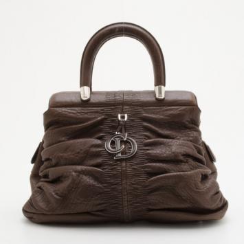 Christian Dior Brown Leather Karenina Hermitage Bag