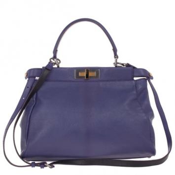 Fendi Purple Leather Mini Peekaboo