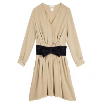 Chloe Bow Gathered Silk Dress M