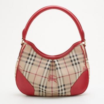 Pre Owned Burberry Haymarket Check 'Hernville' Hobo 