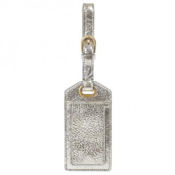 Pre Owned Jimmy Choo Silver Glitter Teddy Luggage Tag