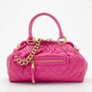 Marc Jacobs Quilted Hot Pink Stam Satchel
