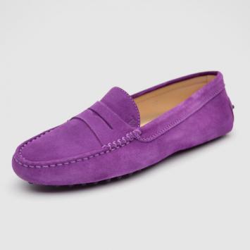 Tod's Purple Suede Gommini Moccasin Driving Loafers Size 38