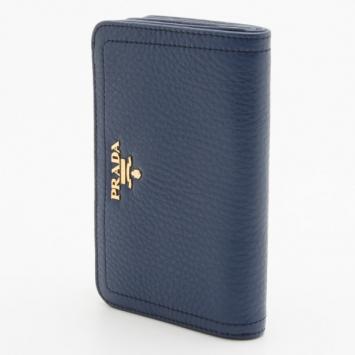 Prada Navy Vitello Daino Continental Wallet