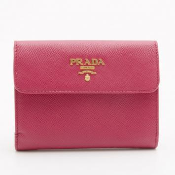 Prada Light Pink Saffiano Short Wallet