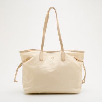Prada Beige Tessuto Saffian Soia Tote 