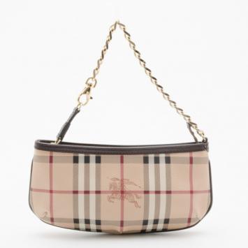 Burberry Haymarket Check Chain Link Wristlet