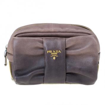 Pre Owned Prada Leather Cosmetic Pouch