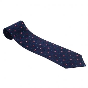 Pre Owned Bvlgari Blue Pattern Silk Tie
