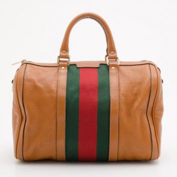 Gucci Vintage Web Boston Satchel